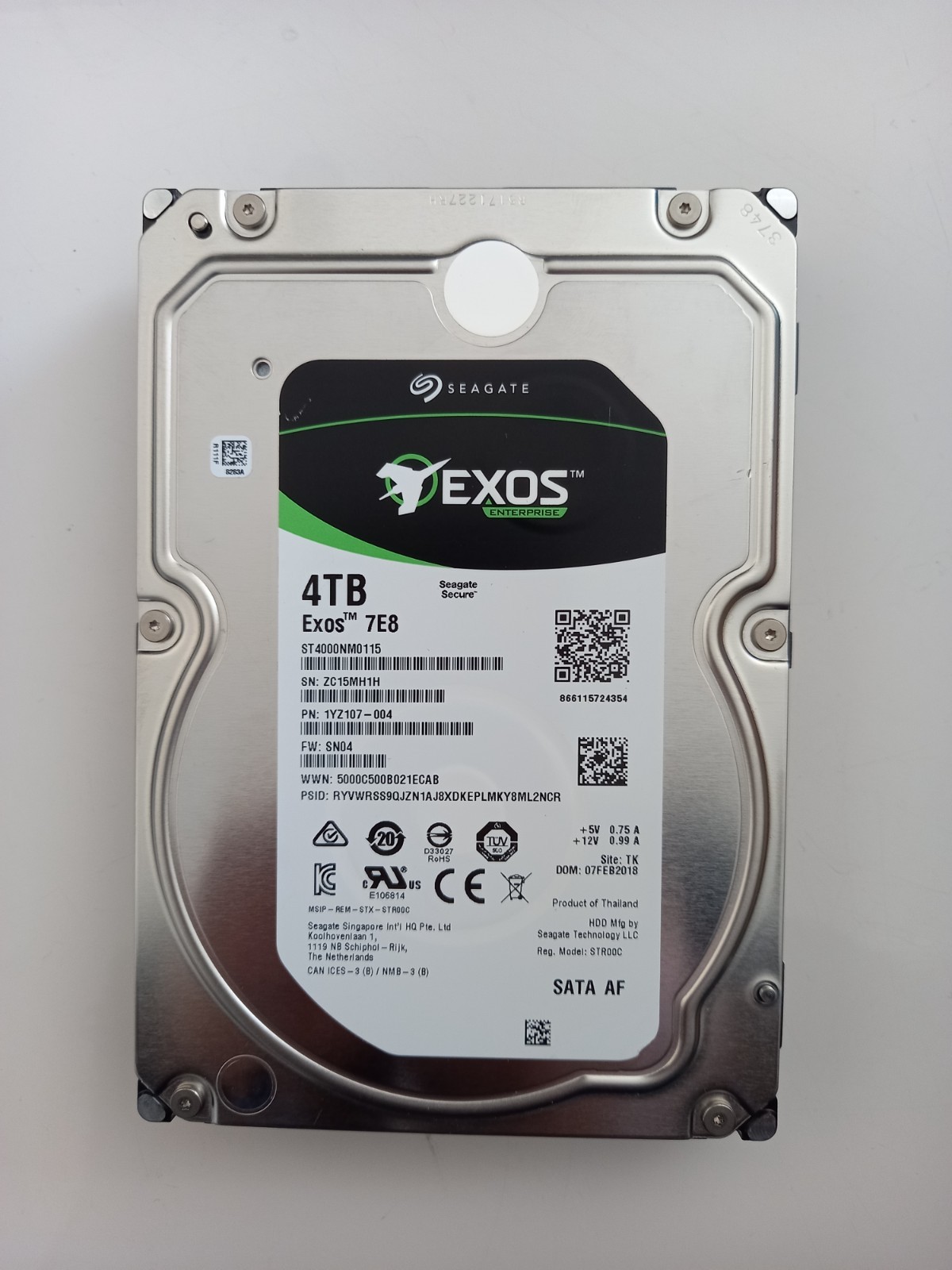 Seagate Exos ST4000NM0115 4TB SATA 3.5'' 7.2K 128MB HDD/Used-Good/100% Health - Image 3