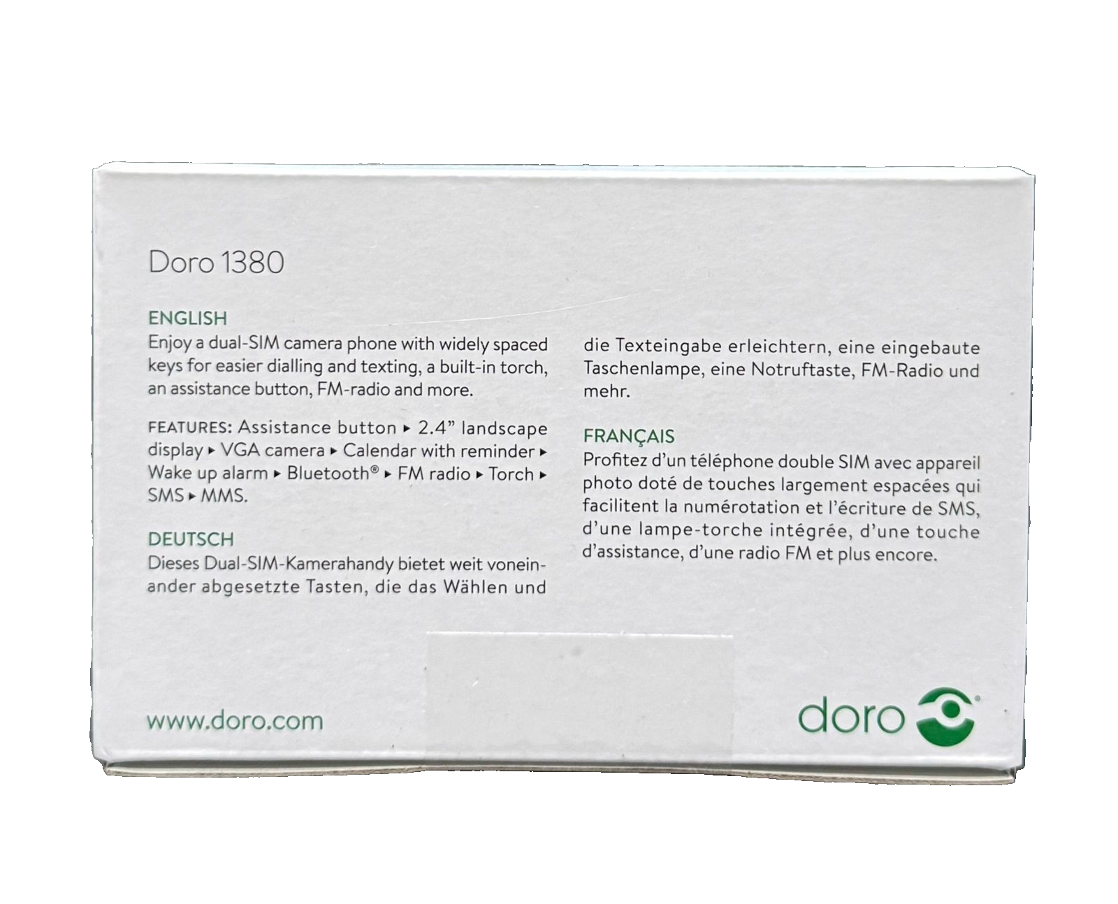 Doro 1380 mobile phone unlocked 2G dual SIM for seniors 2.4"/ sealed - Image 4