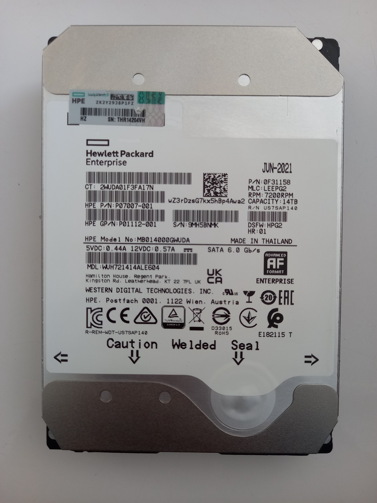 HP 14TB 3.5in SATA-III 6Gbps 7.2K HDD WUH721414ALE604/Used-Good/100% Health - Image 10