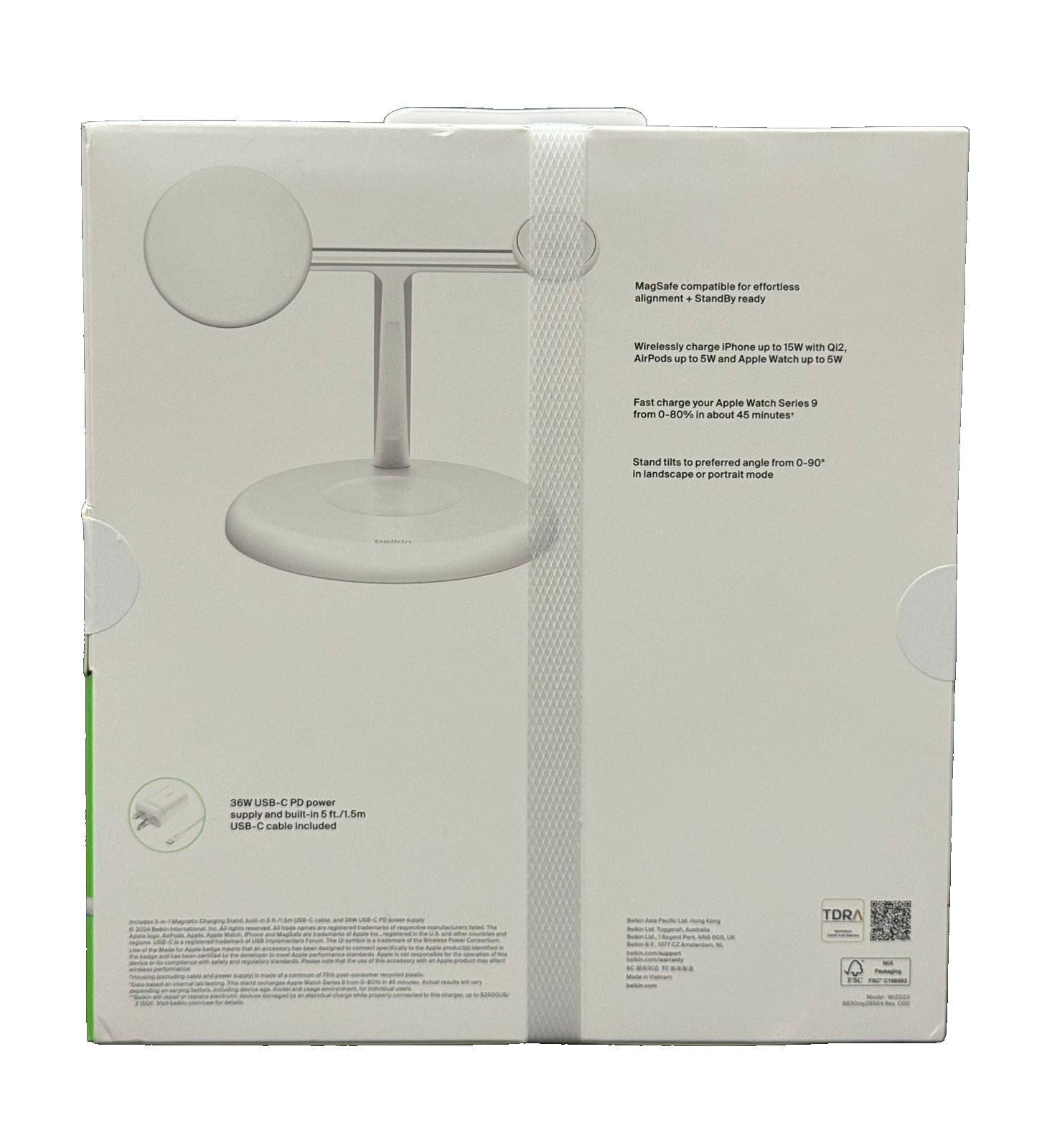 Belkin BoostCharge Pro 3 in 1 Wireless Magnetic Charging Stand Qi2 White/Sealed - Image 15