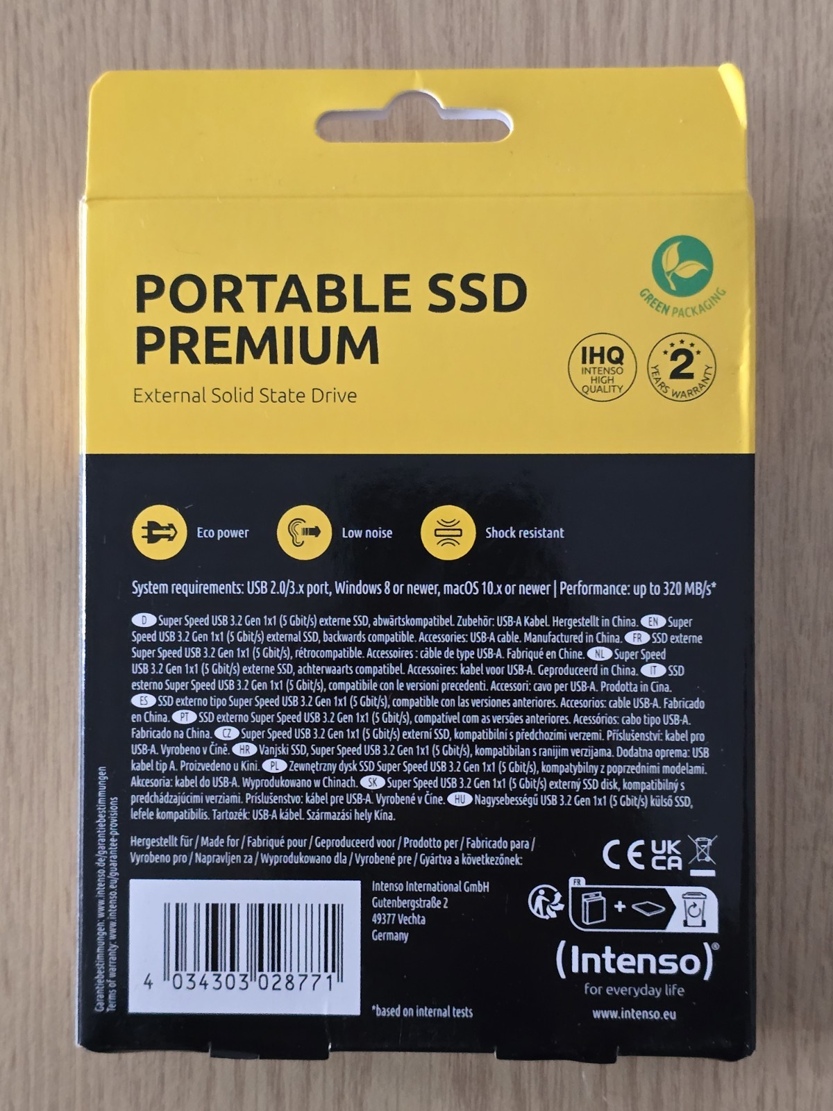 Intenso Portable SSD 1TB Premium With 320MB/s Brand New Sealed - Image 2