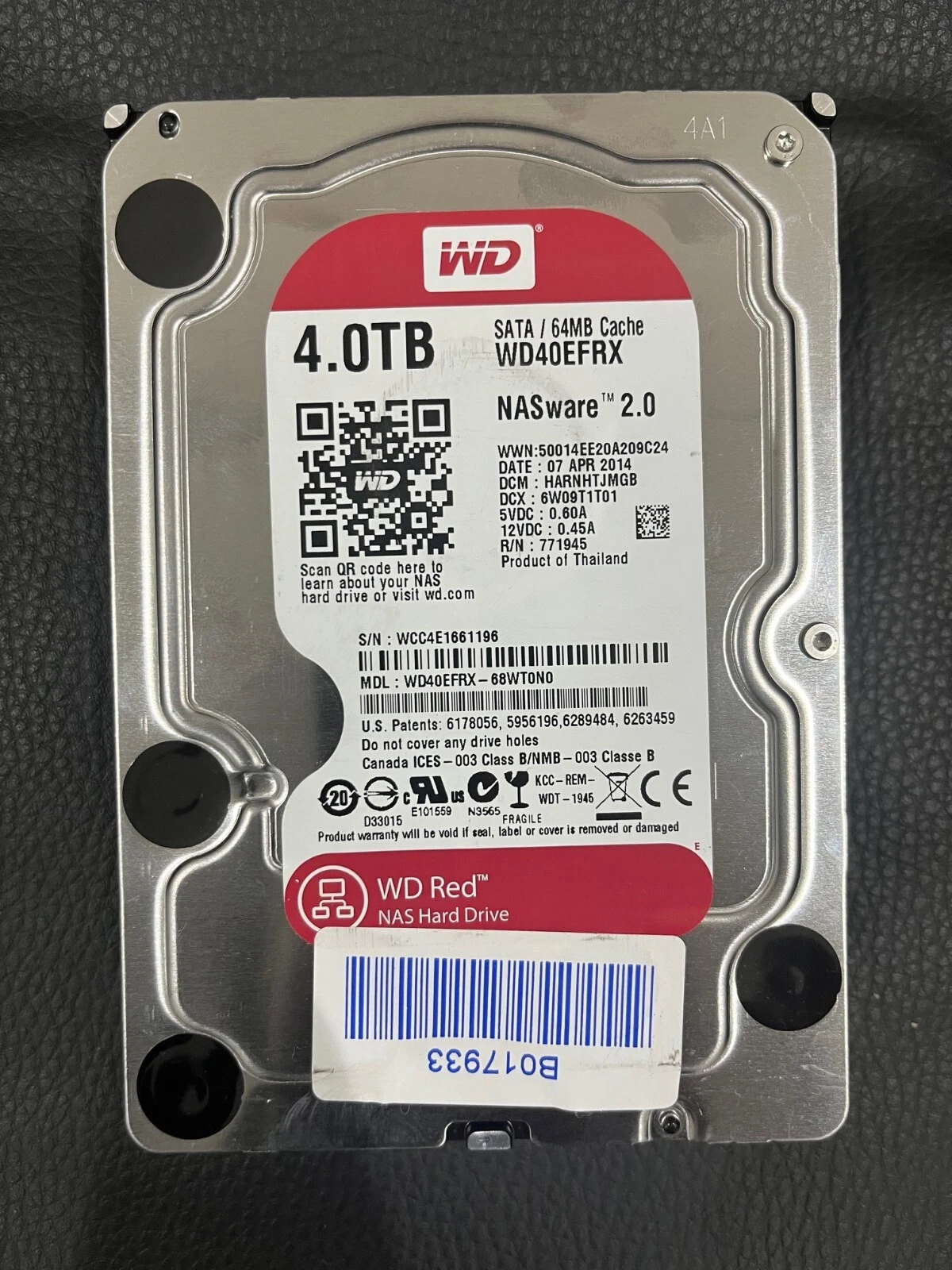 Western Digital Red WD40EFRX 4TB 3.5" SATA NASware 3.0 Used-Good Health - Image 8
