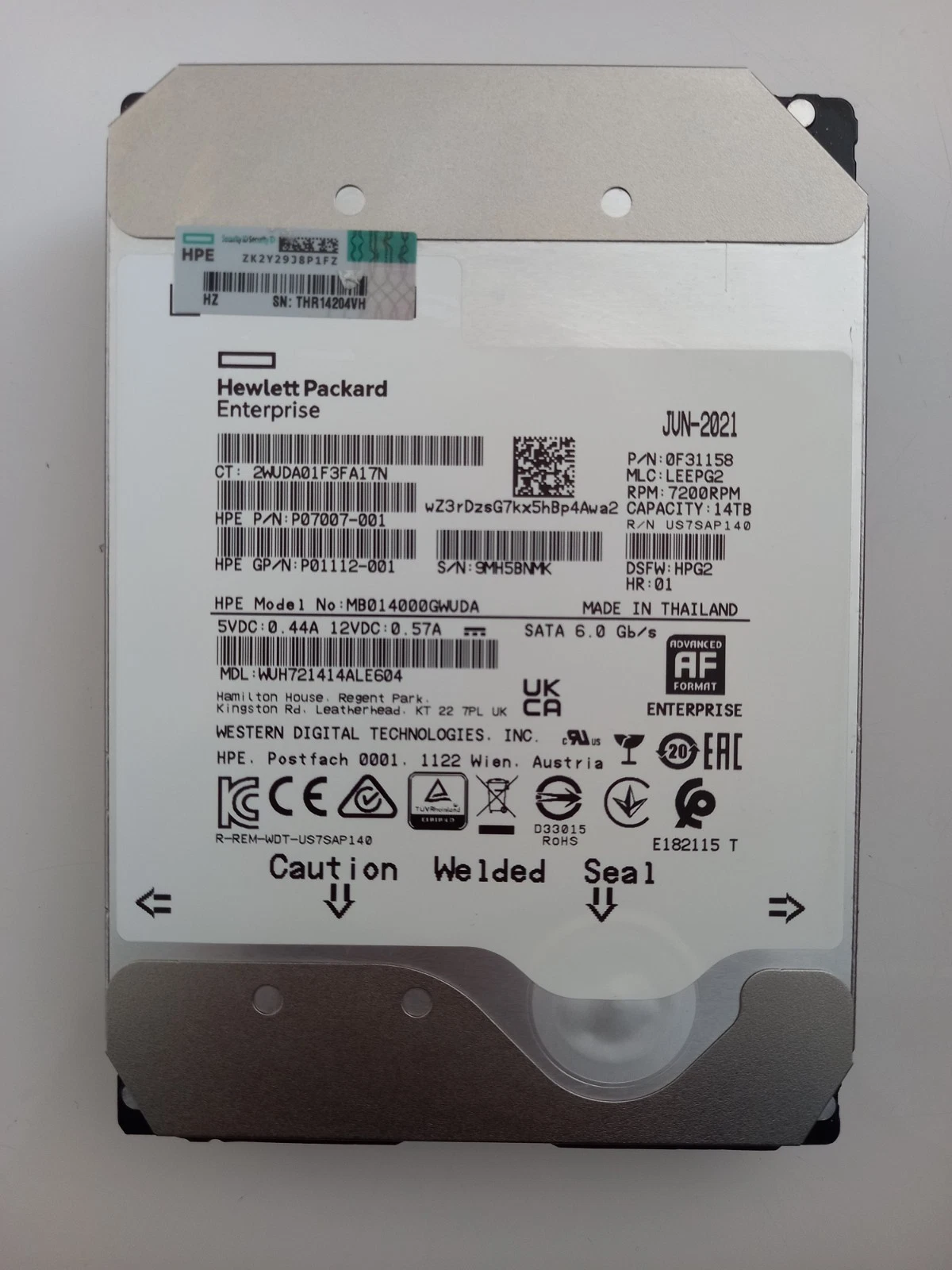 HP 14TB 3.5in SATA-III 6Gbps 7.2K HDD WUH721414ALE604/Used-Good/100% Health - Image 11
