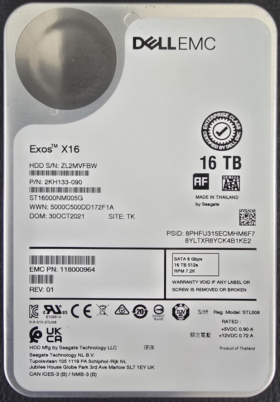 Dell EMC Exos X16 16TB 7.2K SATA LFF 3.5" Hard Drive HDD ST16000NM005G Brand New - Image 14