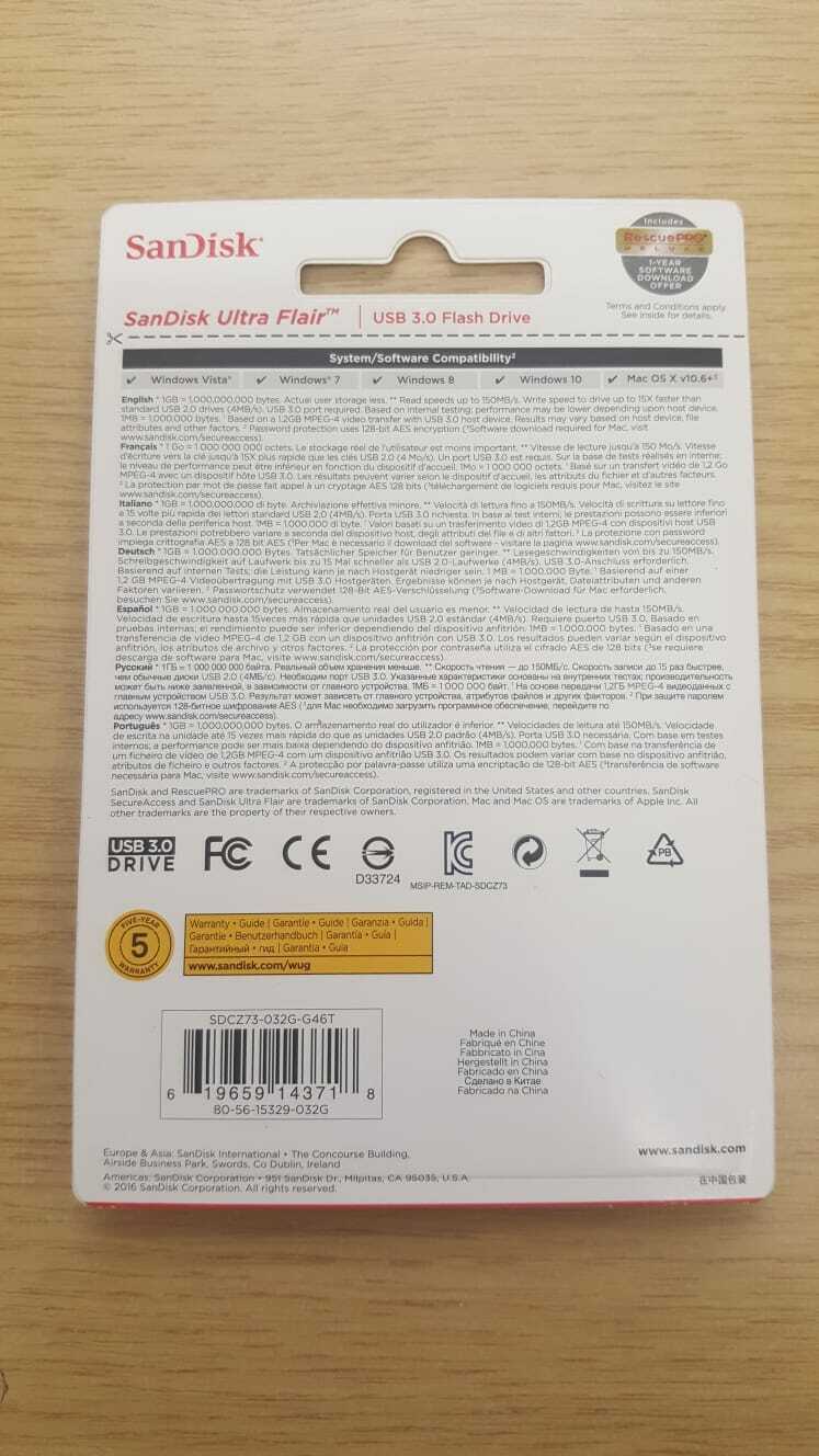 SANDISK Ultra Flair USB 3.0 Flash Drive 32GB - Image 17