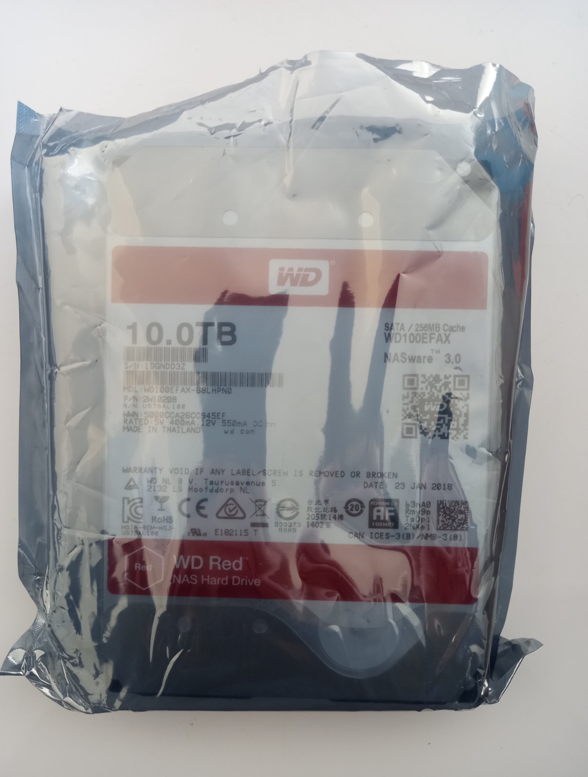 WD Red 10TB 3.5" SATA 5400RPM Hard Disk HDD WD100EFAX/Used-Good/ 100% health - Image 5