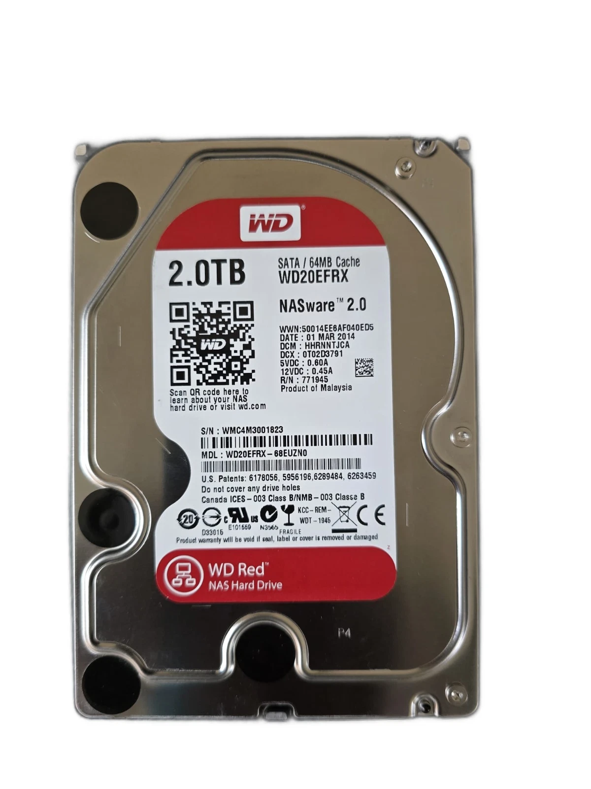 WD Red 2TB 3.5" NAS Hard Drive WD20EFRX SATA 64MB Cache/Used-Good/100% Health - Image 7