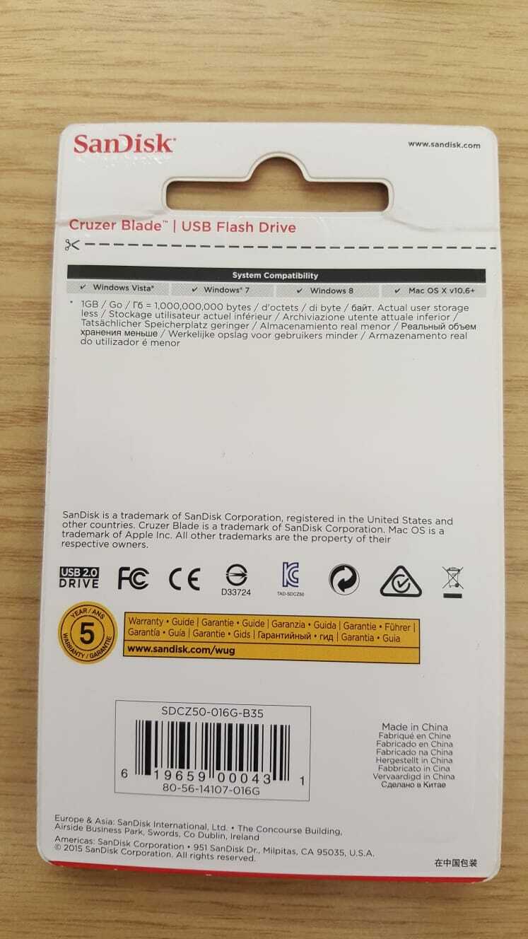 SanDisk 16GB Cruzer Blade USB 2.0/Brand New-Sealed - Image 10