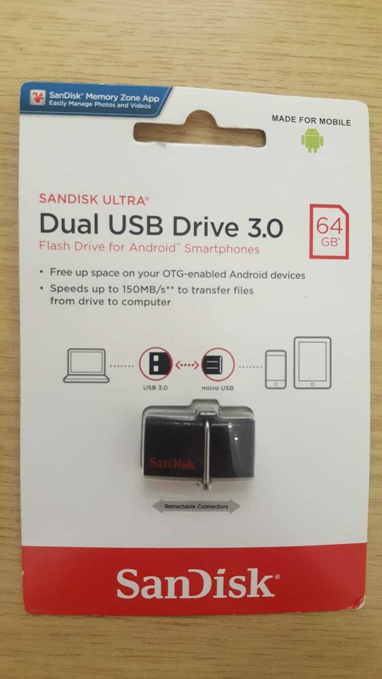 Sandisk Dual-USB Drive 3.0 -64GB. - Image 2