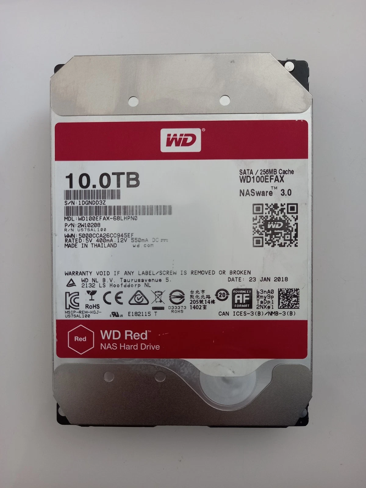 WD Red 10TB 3.5" SATA 5400RPM Hard Disk HDD WD100EFAX/Used-Good/ 100% health - Image 12