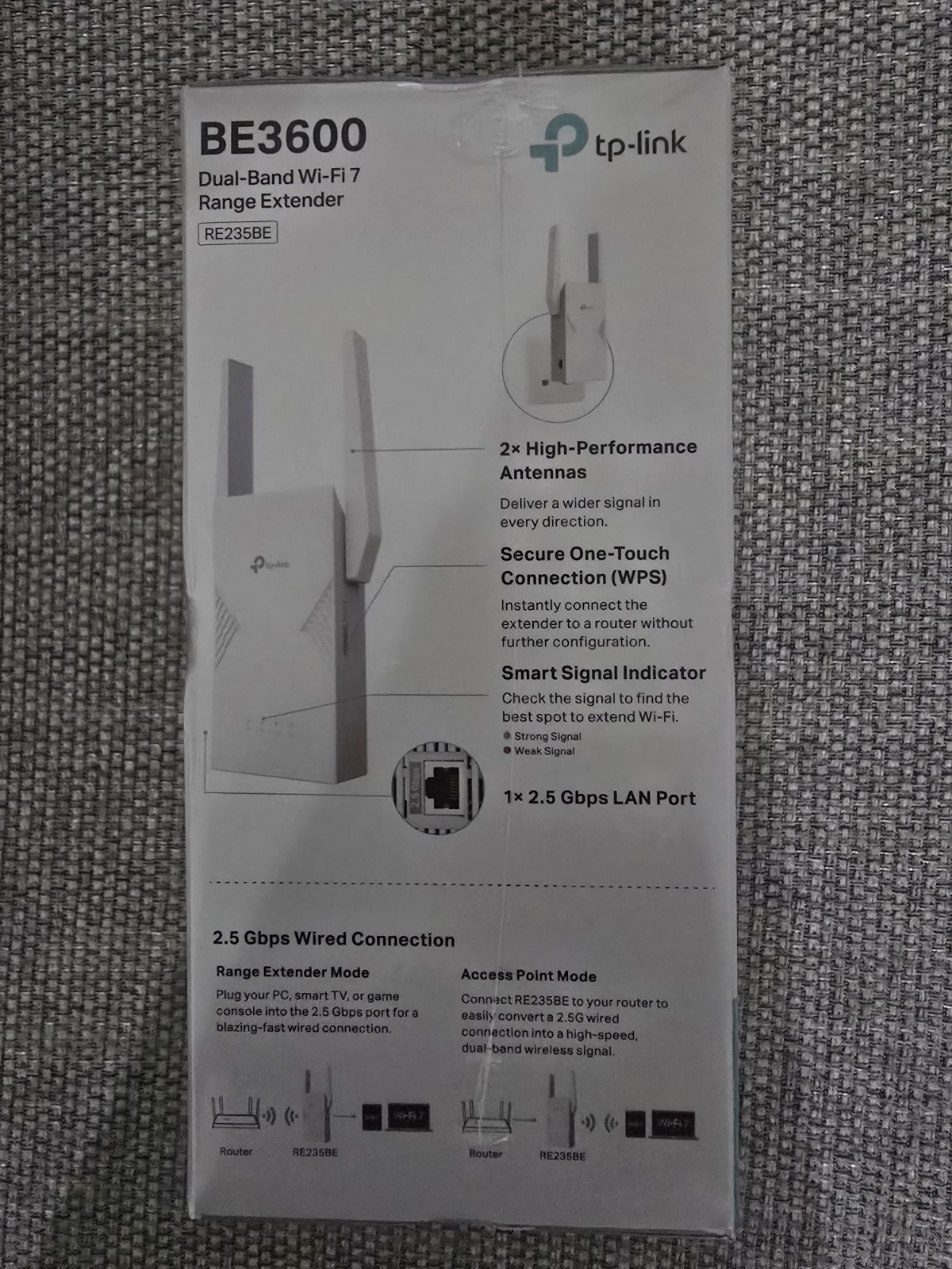 TP-Link RE235BE Wi-Fi 7 Range Extender – 3.6 Gbps Dual-Band with 2.5G Port NEW - Image 2