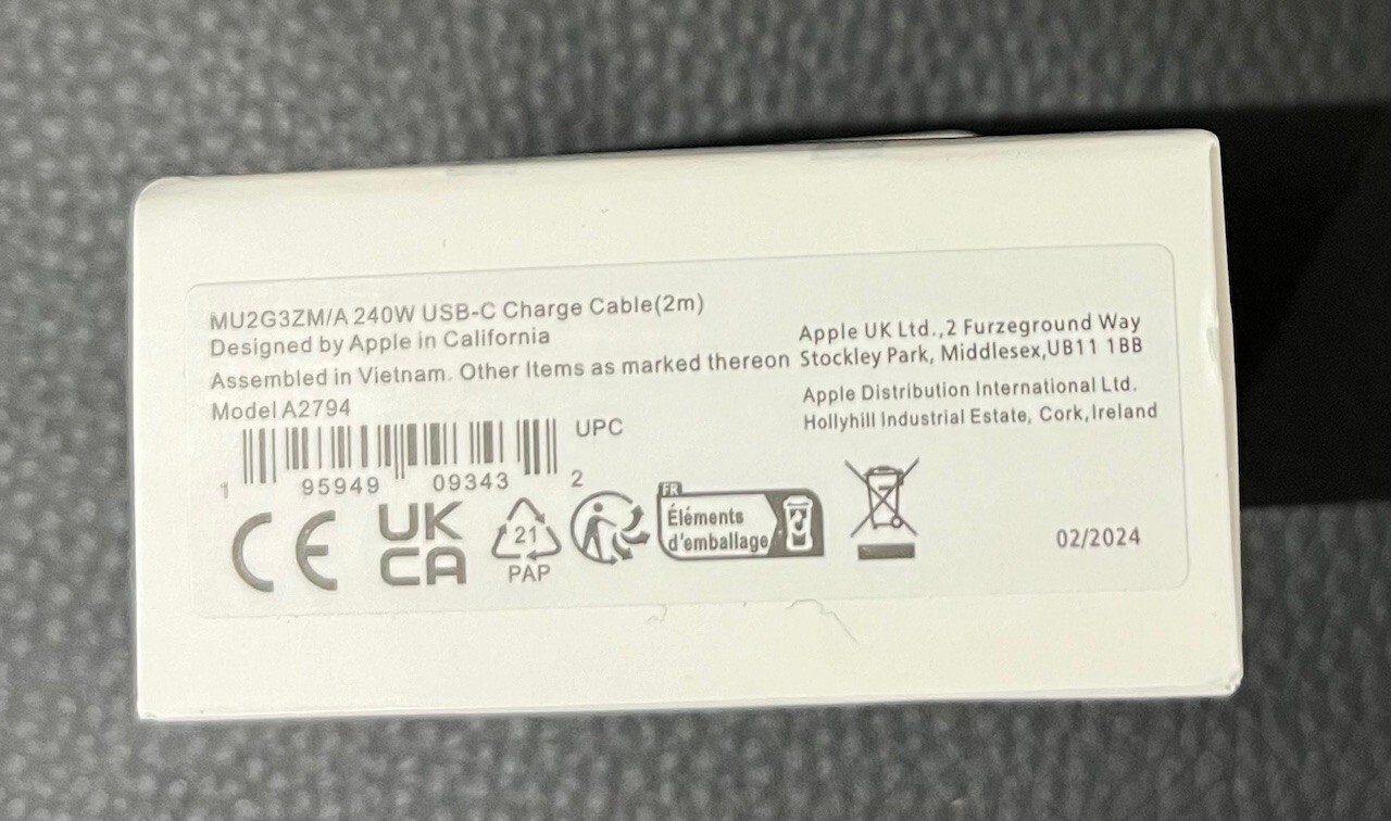 Apple 240W USB-C Super Fast Charge Cable 2m Brand New Sealed Box - Image 11