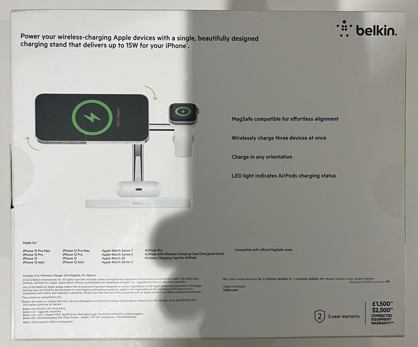 Belkin 3-in-1 MagSafe Charger Charging Dock Stand For Apple iPhone Air Pod Watch - Image 7