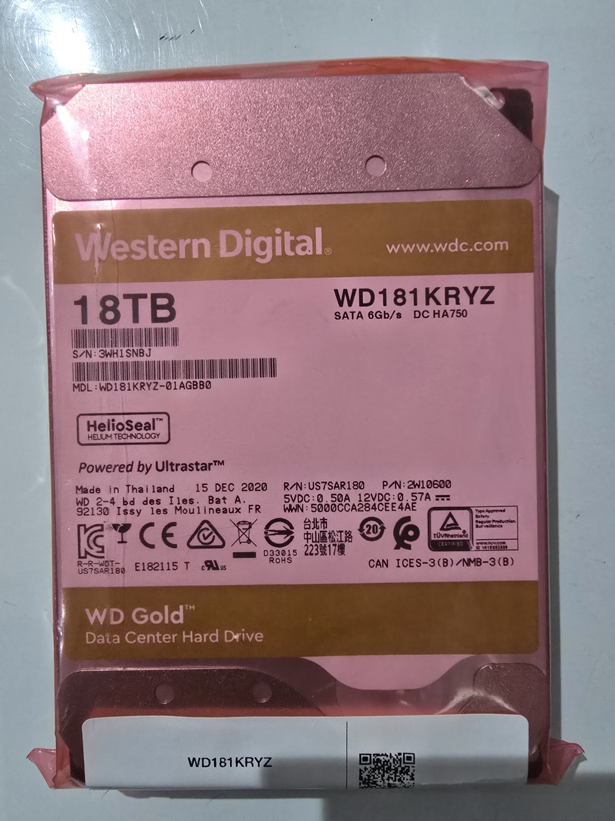 Western Digital Gold WD181KRYZ 18TB Hard drive Used-Good Health - Image 14