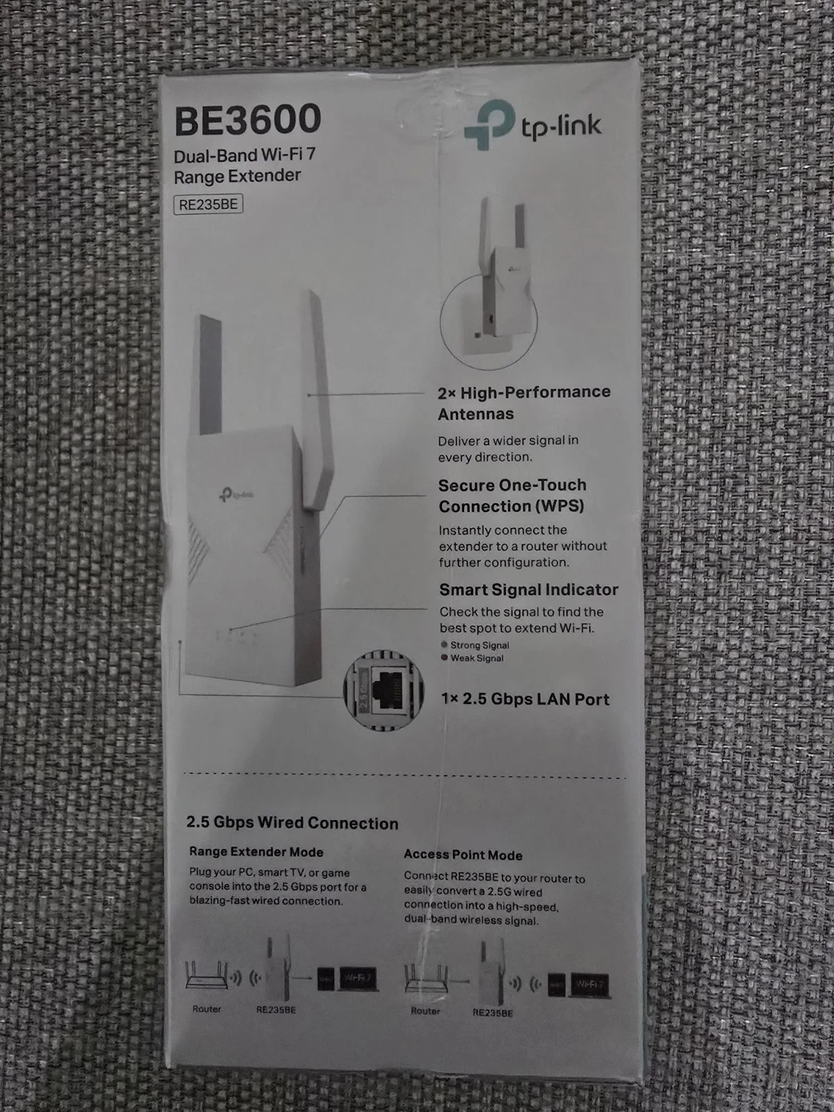 TP-Link RE235BE Wi-Fi 7 Range Extender – 3.6 Gbps Dual-Band with 2.5G Port NEW - Image 3