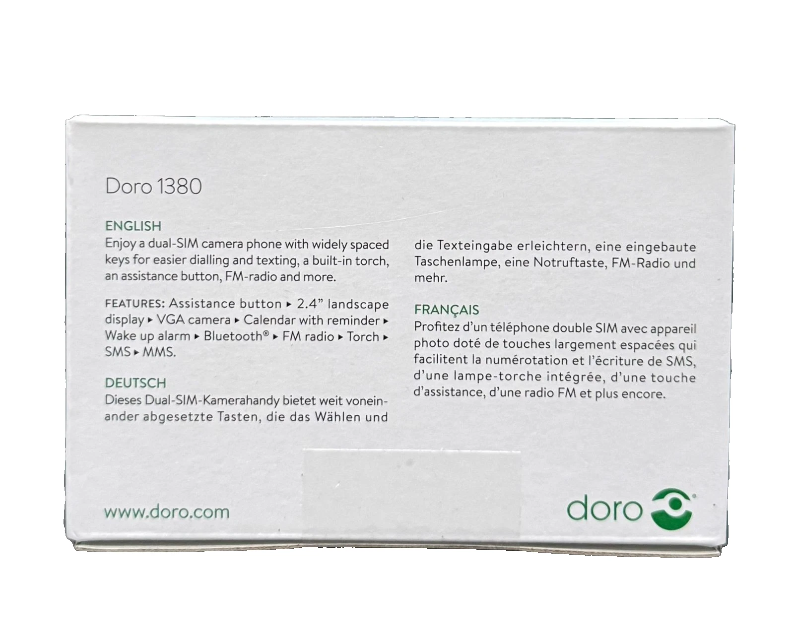 Doro 1380 mobile phone unlocked 2G dual SIM for seniors 2.4"/ sealed - Image 5
