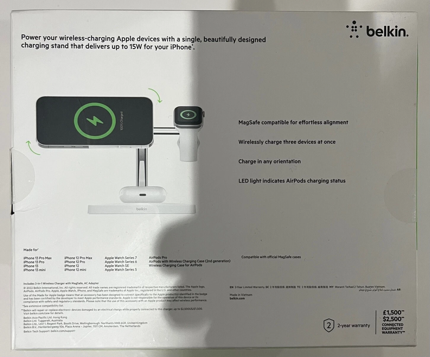 Belkin 3-in-1 MagSafe Charger Charging Dock Stand For Apple iPhone Air Pod Watch - Image 8