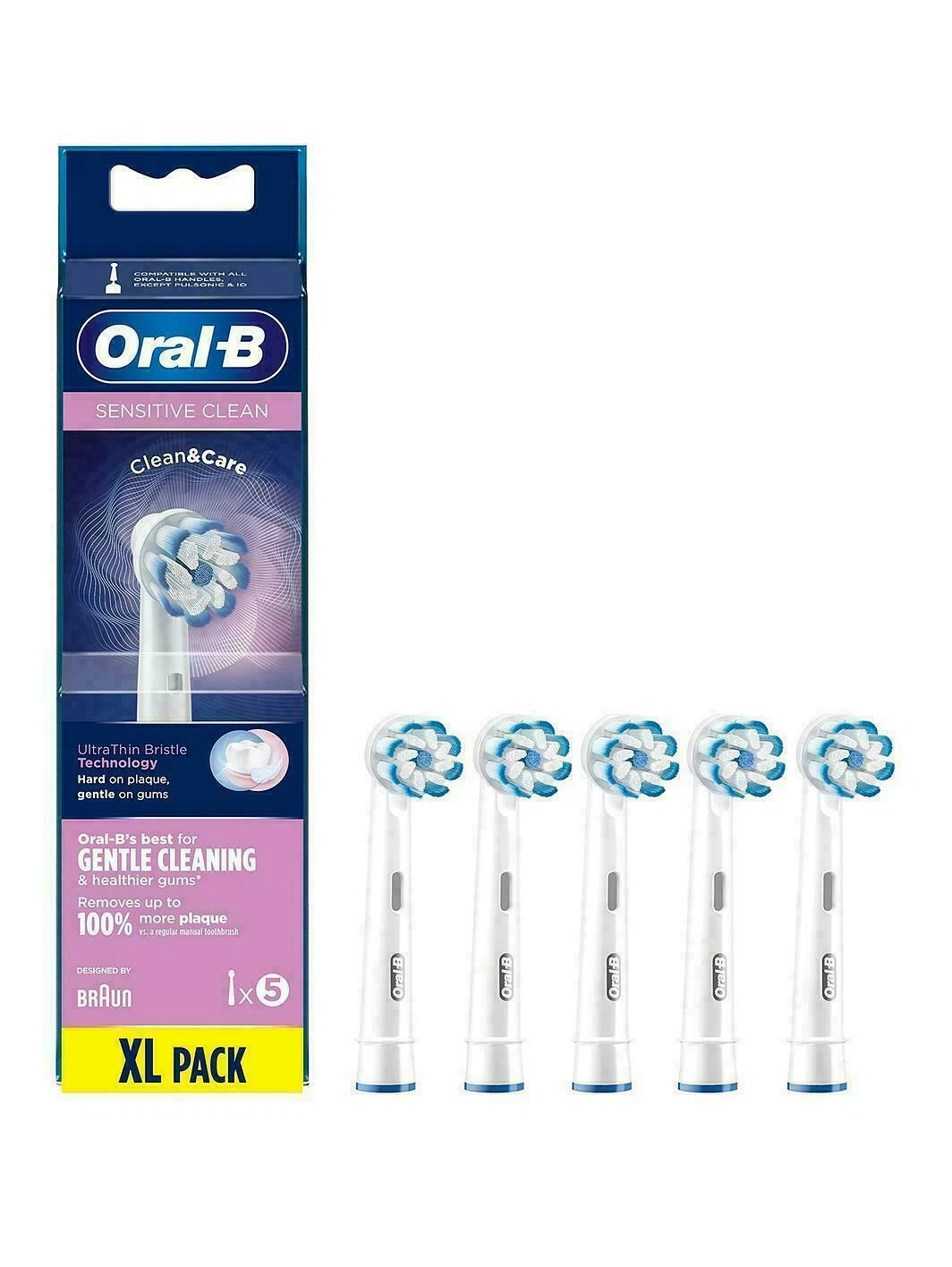 Oral-B Clean Care Sensitive Replacement Toothbrush Head Pack of 5 Counts/New - Image 9