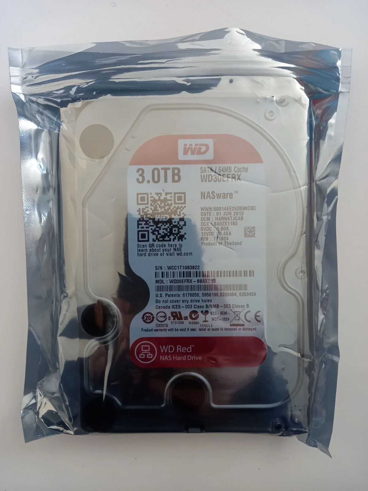 WD Red WD30EFRX 3TB SATA III 3.5" 64MB 5400RPM NAS HDD/Used-Good/100% Health - Image 5