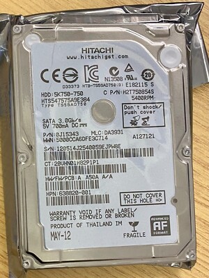 Hitachi 750GB 5K750-750 HTS547575A9E384 0J15343 Laptop 2.5" SATA HDD - Image 6
