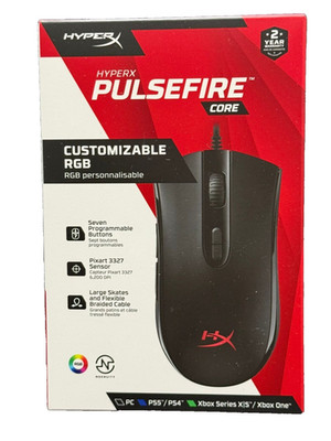 HyperX Pulsefire Core Gaming Mouse Black Customizable RGB Lighting/ Sealed - Image 15