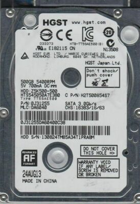 Hitachi 500G 2.5" HGST Sata 3.0 Gbps Hard Drive HTS545050A7E380 - Image 4