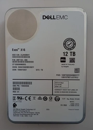 Dell EMC EXOS X16 12TB ST12000NM005G 7.2K SATA Low Used-Good/100% health - Image 11