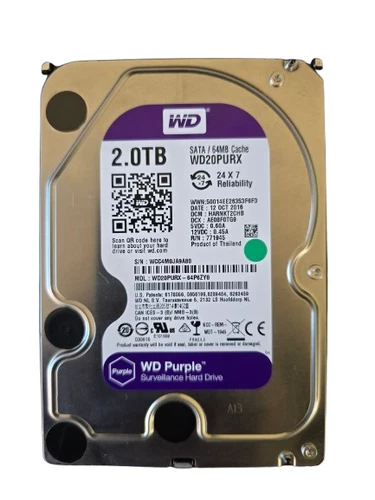 Western Digital Purple WD20PURX 2TB 3.5" SATA/Used-Good/100% Health - Image 9