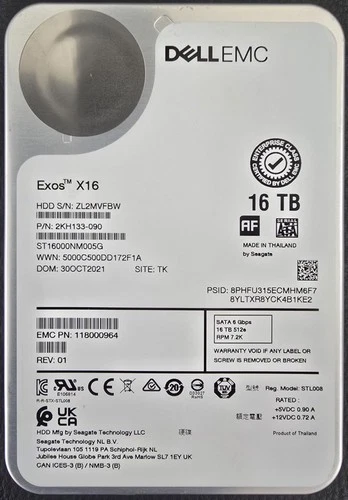 Dell EMC Exos X16 16TB 7.2K SATA LFF 3.5" Hard Drive HDD ST16000NM005G Brand New - Image 16