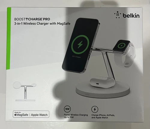 Belkin 3-in-1 MagSafe Charger Charging Dock Stand For Apple iPhone Air Pod Watch - Image 16