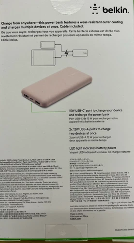 Belkin Boost Charge Power Bank 10k Pink USB -C +Dual Ports 10000 mAh - Image 15