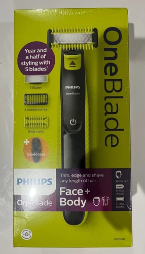 Philips One Blade Face & Body Hair Shave 3x Set Blade+Travel Case Pack QP2520/65 - Image 7