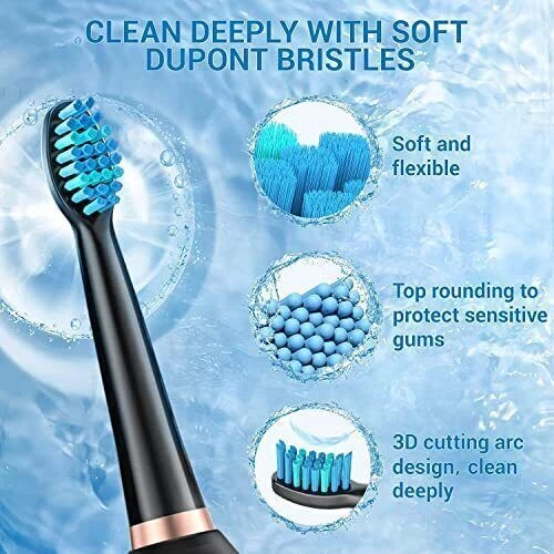 PHYLIAN Sonic Electric Toothbrush, Rechargeable Power with 5/Brand New-Sealed - Image 6