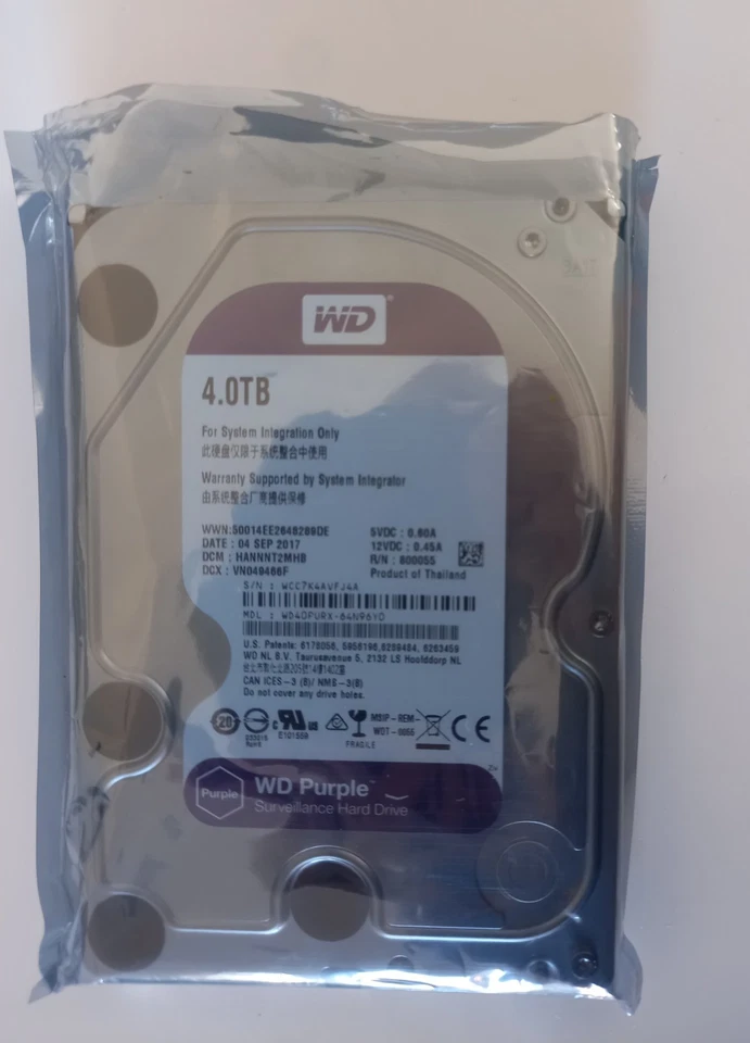 Western Digital Purple 4TB Surveillance Hard Drive WD42PURX/Used-Good/100 Health - Image 7