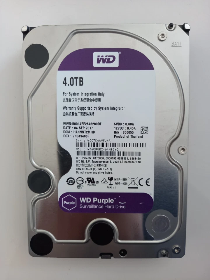 Western Digital Purple 4TB Surveillance Hard Drive WD42PURX/Used-Good/100 Health - Image 16
