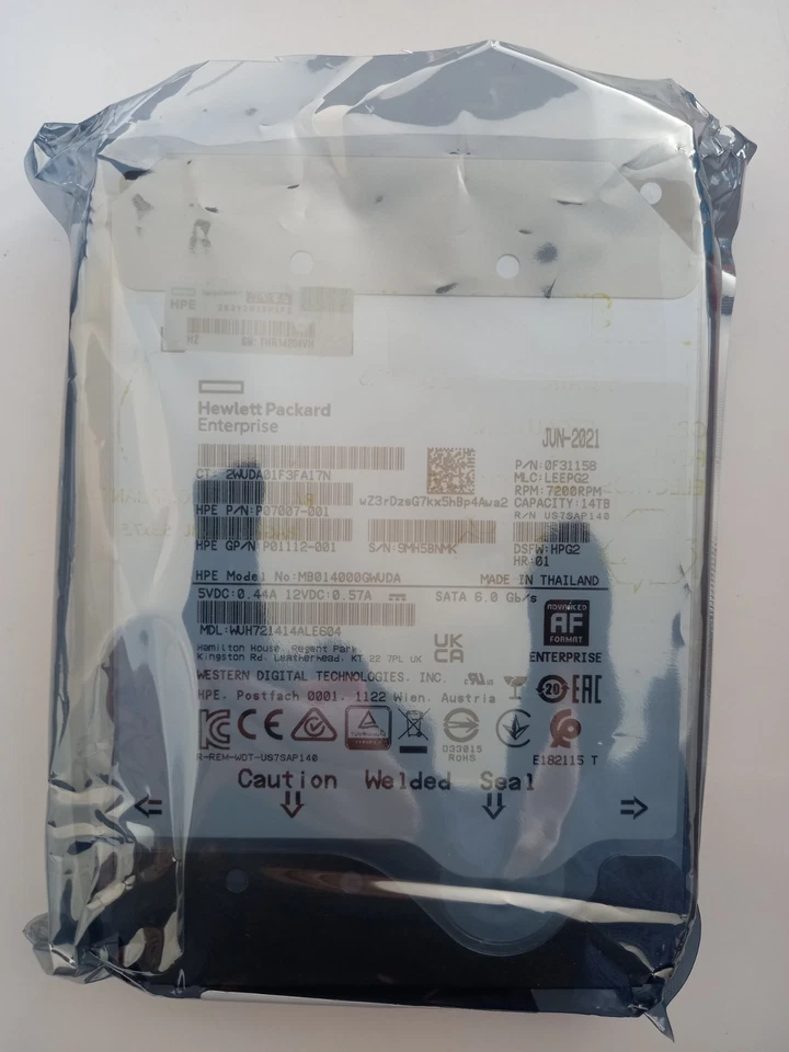 HP 14TB 3.5in SATA-III 6Gbps 7.2K HDD WUH721414ALE604/Used-Good/100% Health - Image 5