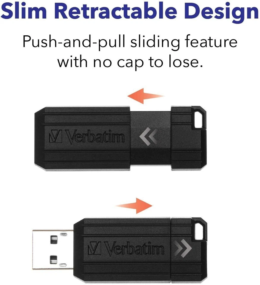 Verbatim 49062 PinStripe USB Flash Drive USB Stick 8GB Black - Image 27
