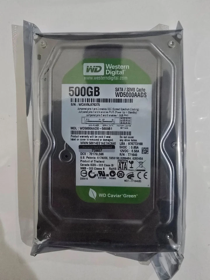 WD Green 500GB WD500AADS 3.5 " SATA Internal HD CCTV DVR-Brand New Sealed - Image 14