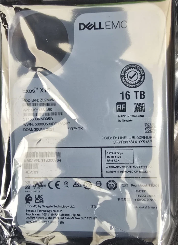Dell EMC Exos X16 16TB 7.2K SATA LFF 3.5" Hard Drive HDD ST16000NM005G Brand New - Image 10