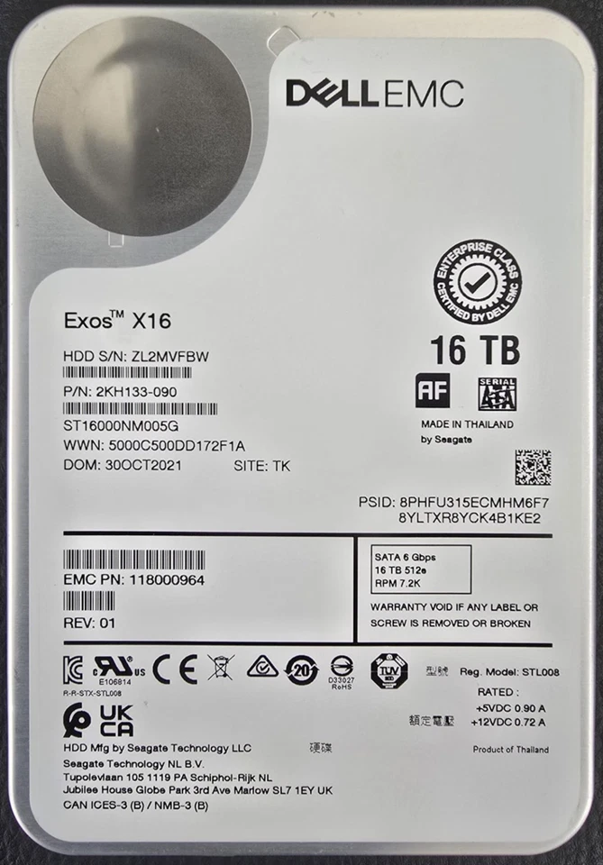 Dell EMC Exos X16 16TB 7.2K SATA LFF 3.5" Hard Drive HDD ST16000NM005G Brand New - Image 17