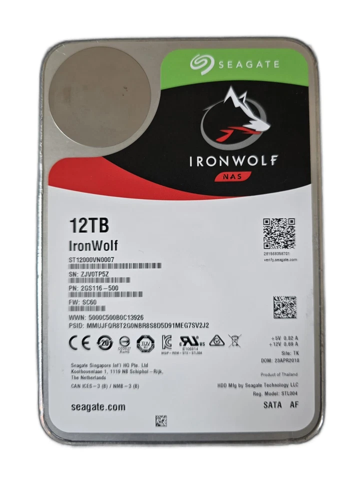 Seagate IronWolf 12TB Internal HDD-ST12000VN0007/Used-Good/100% Health - Image 9