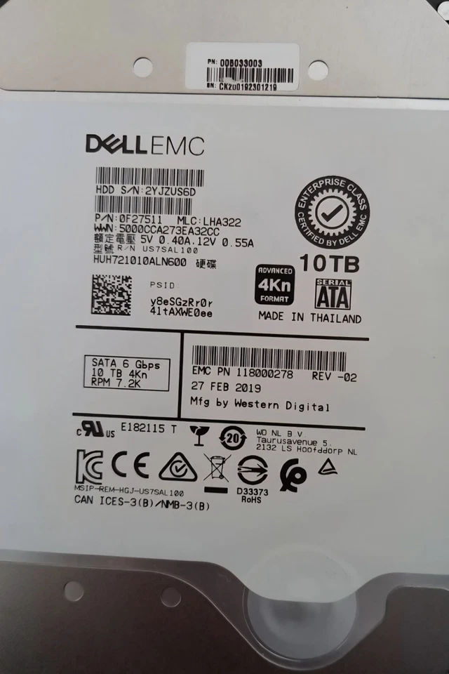 Dell EMC 10TB 7.2K 3.5" SATA HDD HUH721010ALN600/Slightly Used-Good/100% Health - Image 14