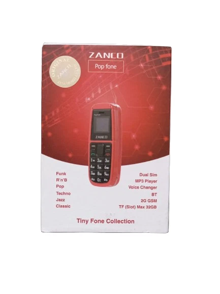 Zanco Pop Fone Mobile Phone Red & Black - Brand New - Image 22