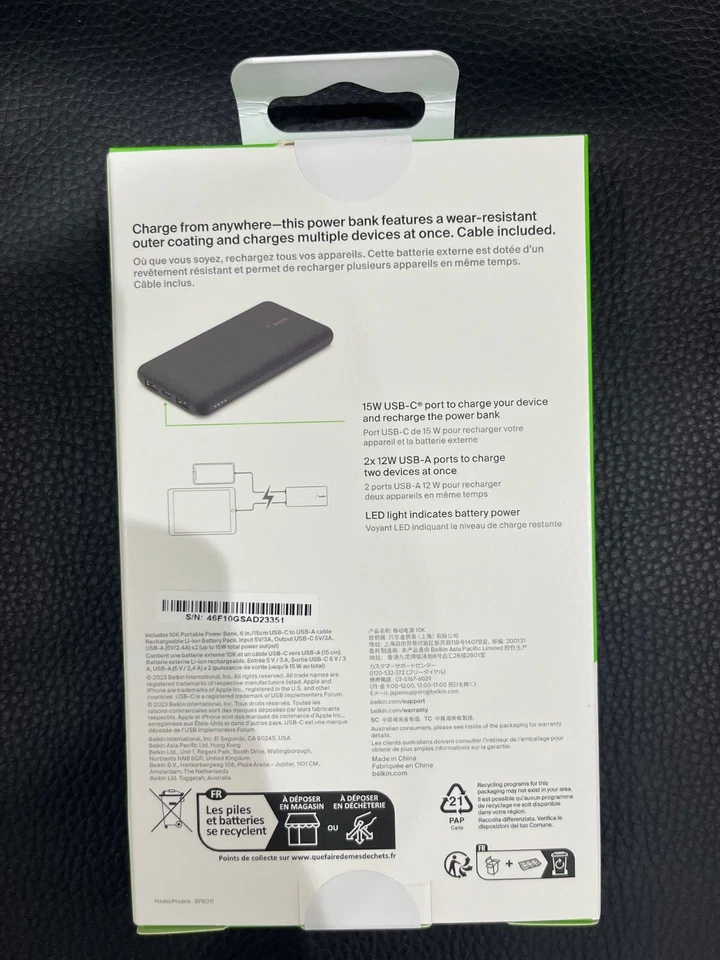 Belkin BoostCharge 10,000 mAh Portable Charger BRAND NEW SEALED/BOXED - Image 23
