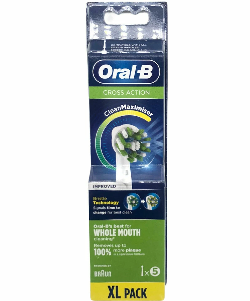 Oral-B CrossAction Power Toothbrush Heads, Precisely Angled Bristles XL Pack 5- - Image 25