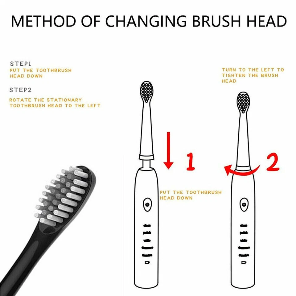 Sonic Electric Toothbrush Rechargeable 5Modes Brush 4 Heads USB-Brand New-Sealed - Image 13